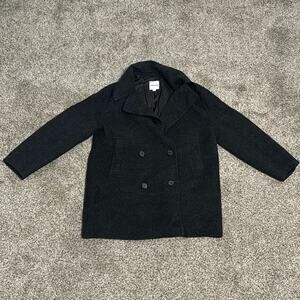 100% Wool Double Breasted Jacket in Dark Gray